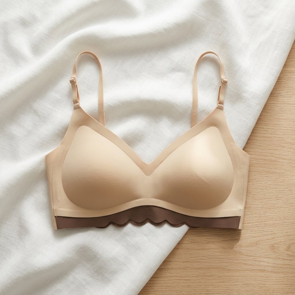 Seoul Softness: Scalloped Dual-Tone Wireless Comfort Bra (One-Size: M–XL)