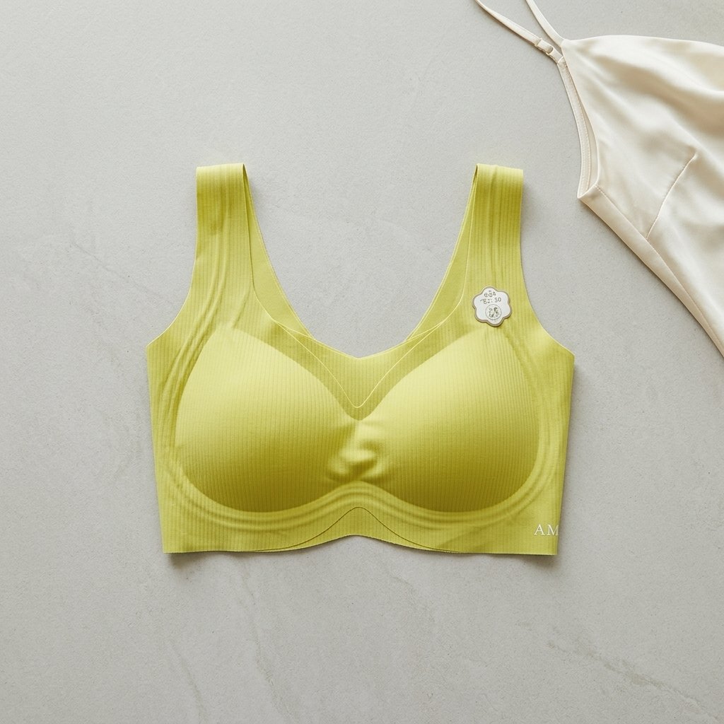 Seoul Ribbed Cloud-Lift: Seamless Wide-Strap Comfort Bra (M–XL)